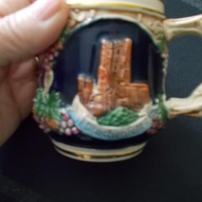 Set of 6 antique German Mugs with Gold Trim (one of two lots)