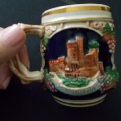 Set of 6 antique German Mugs with Gold Trim (one of two lots)