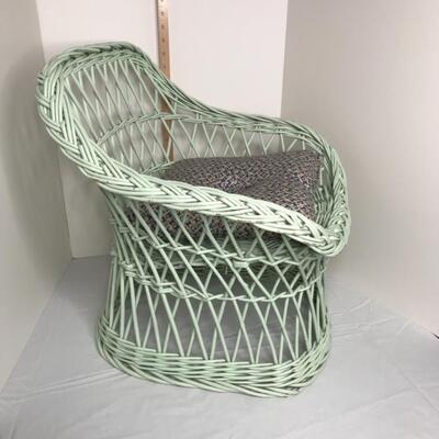 Vintage Childâ€™s Wicker Chair with cushion 