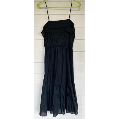 ENTOURAGE BLACK RUFFLED DRESS - APPROX X-SMALL