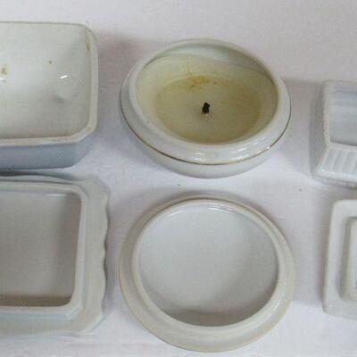 2 Vintage Trinket Boxes and a Candle