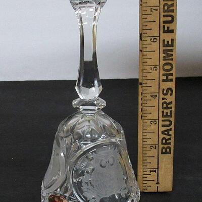 Vintage West German Lead Glass Bell With Owl Image, See all photos