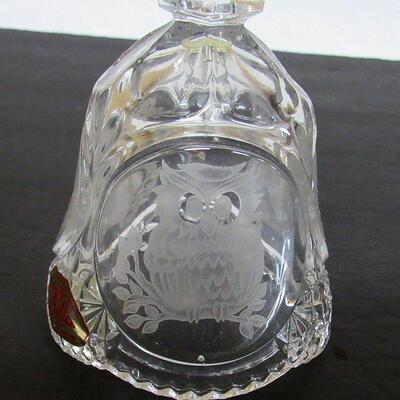 Vintage West German Lead Glass Bell With Owl Image, See all photos