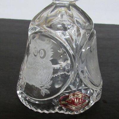 Vintage West German Lead Glass Bell With Owl Image, See all photos