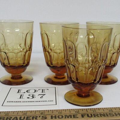 Set of 4 Vintage Fostoria Footed Tumblers, Mesa Pattern, see all photos