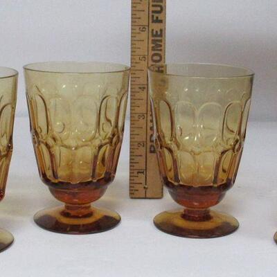 Set of 4 Vintage Fostoria Footed Tumblers, Mesa Pattern, see all photos