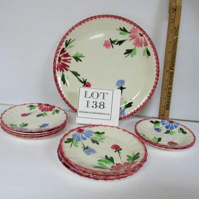 Lot of Vintage Blue Ridge Potteries Dinnerware, Mardi Gras Pattern