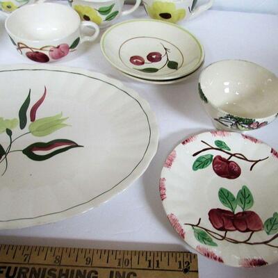 Large Lot of Misc Blue Ridge Potteries Dinnerware, Mis Matched Pieces, Many Patterns
