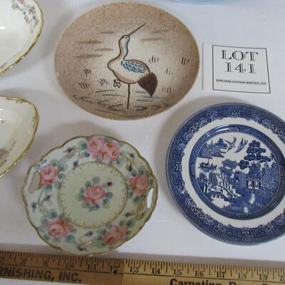Lot of Vintage Dishes, Lu Ray Platter, Blue Willow Plate, More