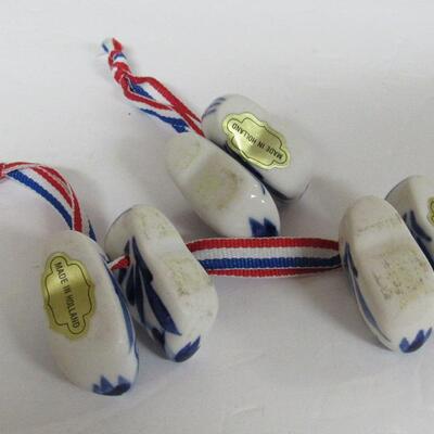 3 Sets of Miniature Blue and White Clogs, Made in Holland