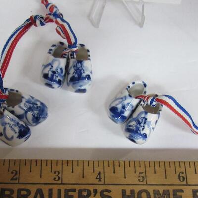 3 Sets of Miniature Blue and White Clogs, Made in Holland