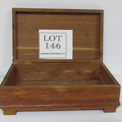 Vintage Wood Jewelry Box, 12", Floral Design