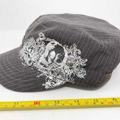UBI PINSTRIPED HAT WITH SKULL - L/XL