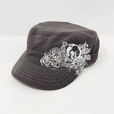 UBI PINSTRIPED HAT WITH SKULL - L/XL