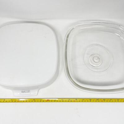 COOKMATES BY CORNING 10â€ SQUARE CASSEROLE DISH W/ PYREX GLASS LID