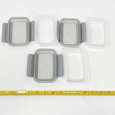 MINI PLASTIC LOCKING CONTAINERS - SET OF 3