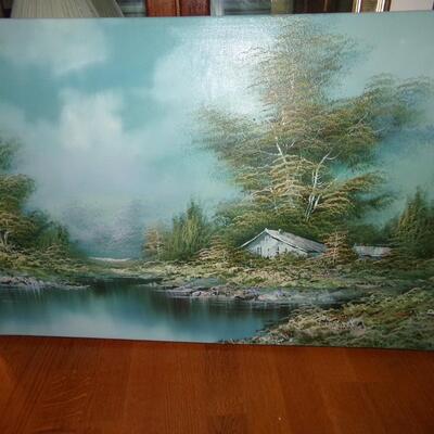 LOT 36  OIL PAINTING ON CANVAS, AND MORE ARTWORK 