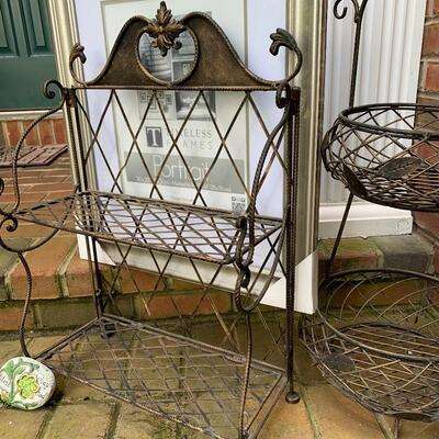 Lot 35:  Wire Fruit Baskets, Collapsible Wire Shelf, Frame & More