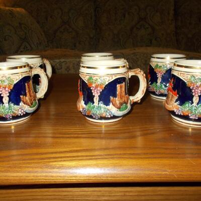 Vintage Gold Trimmed German Mugs - Set of Four (lot 2 of 2)
