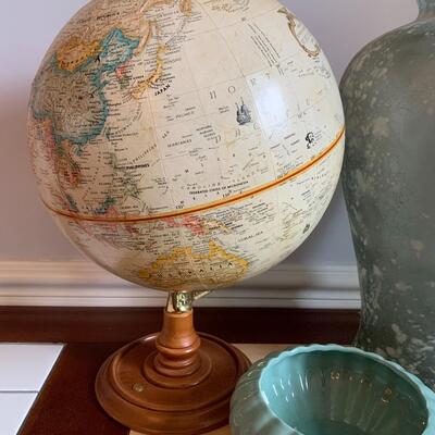 Lot 483;  Vintage Globe, MCM Planter & More