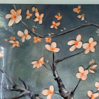 Lot 477: Oversized Cherry Blossom Print on Canvas