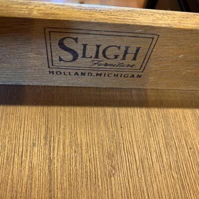 Lot 470: Leather/Glass Top Sligh  Desk
