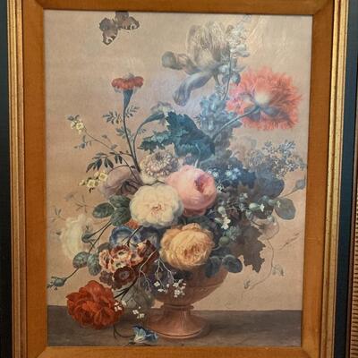 Lot 464: Vintage Chair & Floral Print