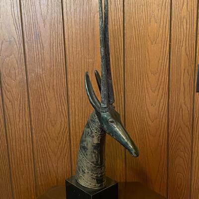 Vintage MCM Carved Wood Antelope Tji Wara Figurine Statue Austin Sculpture