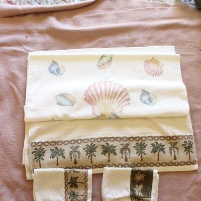 Palm Tree Seashell Beach Ocean Theme Towels