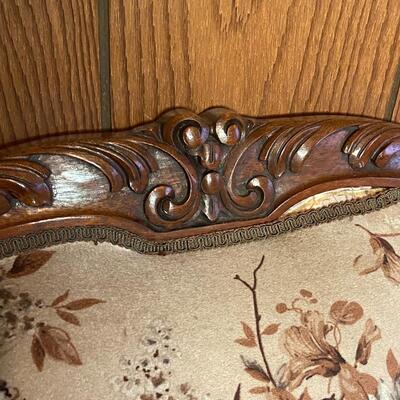 Vintage Brown Floral Love Seat Couch