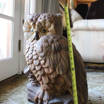 Vintage Ceramic Pottery Owl Statue 