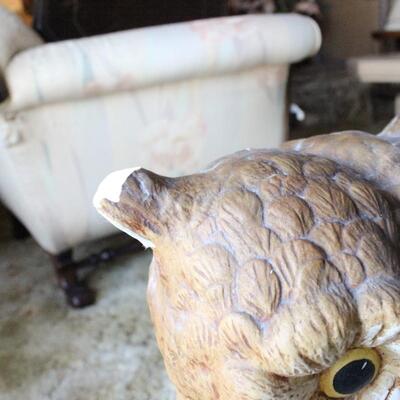 Vintage Ceramic Pottery Owl Statue 