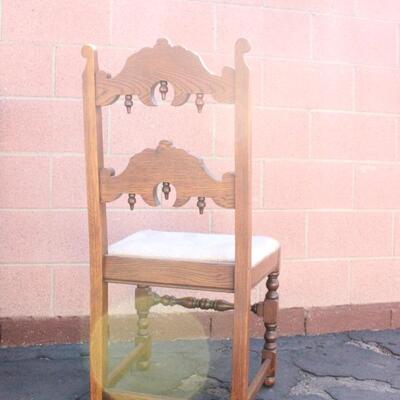 Set of 4 Antique Wood Dining Chairs