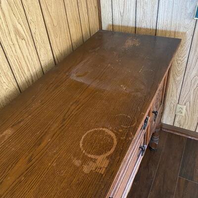 Antique Wood Buffet Sideboard Cabinet Table