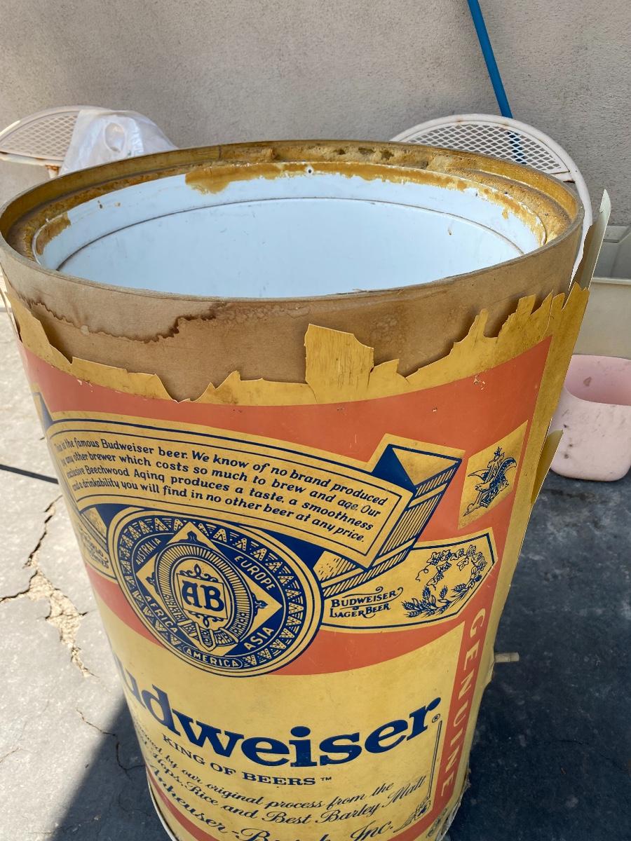 Vintage Budweiser Ice Chest Cooler Barrel Display Promo
