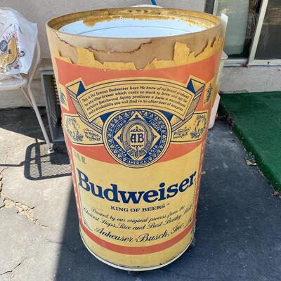 Vintage Budweiser Ice Chest Cooler Barrel Display Promo