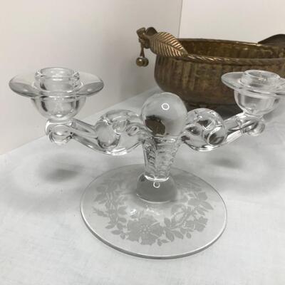 Crystal, glass, brass pieces