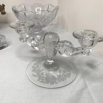 Crystal, glass, brass pieces