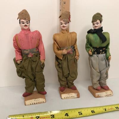 3 Lebanese Dolls Antique 