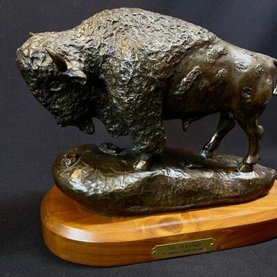 Archie Castleberry The Sentinel Bison Bull cast Bronze ltd ed. #14/30