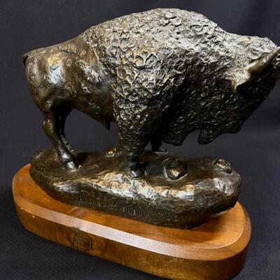 Archie Castleberry The Sentinel Bison Bull cast Bronze ltd ed. #14/30