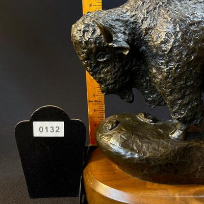 Archie Castleberry The Sentinel Bison Bull cast Bronze ltd ed. #14/30