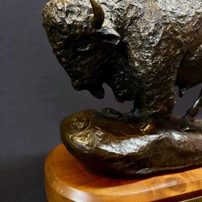 Archie Castleberry The Sentinel Bison Bull cast Bronze ltd ed. #14/30