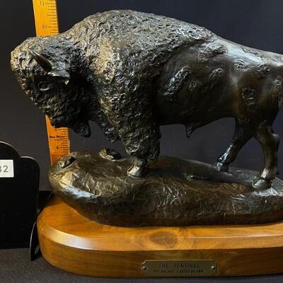 Archie Castleberry The Sentinel Bison Bull cast Bronze ltd ed. #14/30