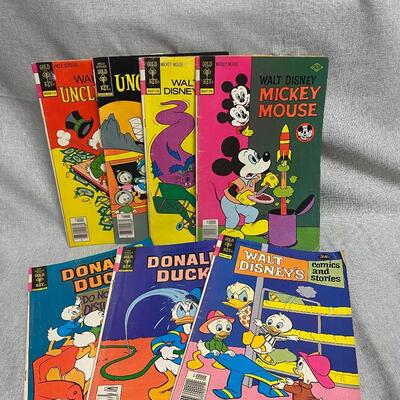 Walt Disney Gold Key Comics Lot of 7 Books Uncle Scrooge Mickey Mouse Donald Duck Goofy