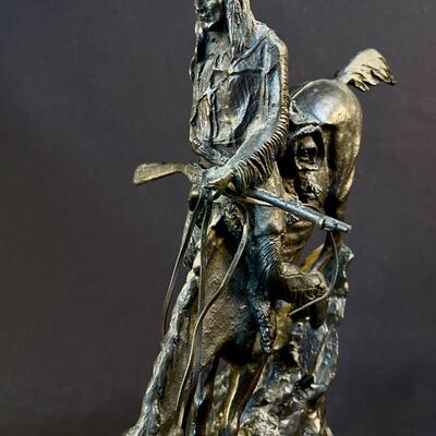 After Frederick Remington Cast Bronze Mounted Mountain Trapper