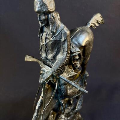 After Frederick Remington Cast Bronze Mounted Mountain Trapper