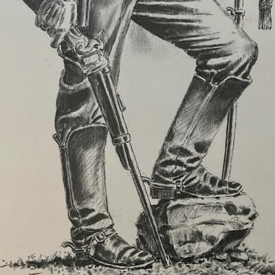 Harold T Holden Litho Of Civil War Soldier. Edition 12/500
