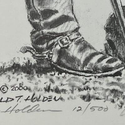 Harold T Holden Litho Of Civil War Soldier. Edition 12/500