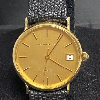 Vintage 14k Gold Girard Perregaux Employee Service Award Wrist Watch Engraved